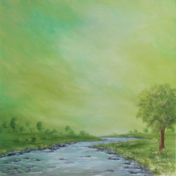 landschaft wasser grün ölbild haike espenhain