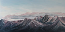 dolomiten abendlich berge ölbild haike espenhain