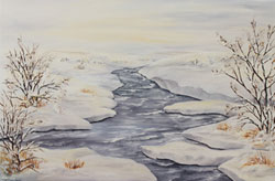 landschaft winter weiß ölbild haike espenhain
