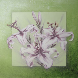 lielie in gruen olbild blume haike espenhain
