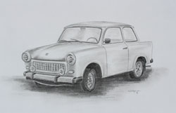 trabbi trabant 601 bleistift zeichnung oldtimer haike espenhain