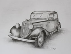 wanderer oldtimer bleistift zeichnung haike espenhain
