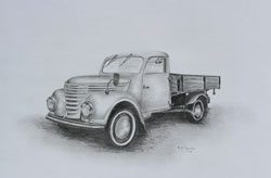 Oldtimer Framo Bleistift Zeichnung Haike Espenhain